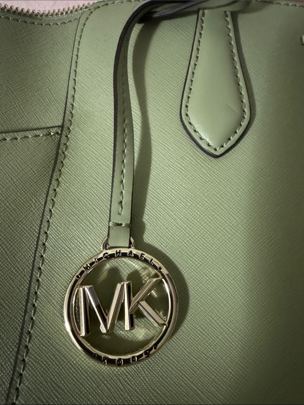 Michael Kors Light Olive Saffiano Tote with Gold Hardware-EUC - Picture 3 of 9